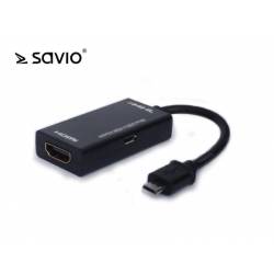 Adapter MHL micro USB (M) do HDMI (F) Savio CL-32