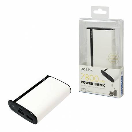 Powerbank LogiLink PA0127W 7800mAh 2 porty USB biały