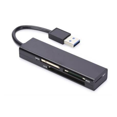 Czytnik kart Ednet 4-portowy USB 3.0 CF, SD, MicroSD/SDHC, MS, czarny