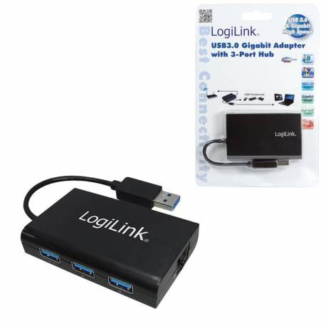 Adapter Logilink UA0173 Gigabit Ethernet do USB 3.0 HUB
