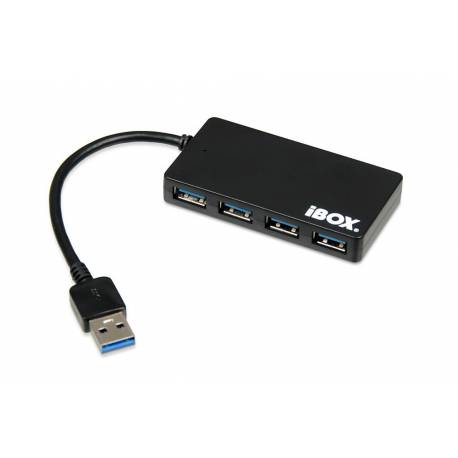 Hub USB iBOX IUH3F56 4xUSB 3.0, SLIM czarny