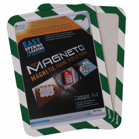 Tabliczka informacyjna, kieszeń magnetyczna A4, Magneto Safety, 2 szt, zielona