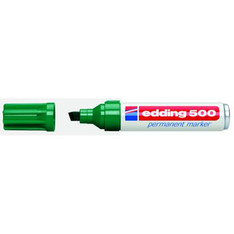 Marker permanentny, gruby flamaster Edding 500, ścięty, zielony