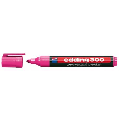 Marker permanentny, mazak Edding 300, okrągły, pisak różowy