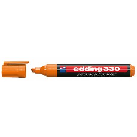 Marker permanentny, pisak Edding 330, ścięty, kolor pomarańcz.