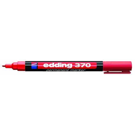 Marker permanentny, pisak Edding 370, okrągły, kolor czerwony