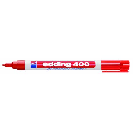 Marker permanentny, pisak Edding 400, okrągły, kolor czerwony
