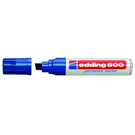 Marker permanentny, gruby flamaster Edding 800, ścięty, niebieski