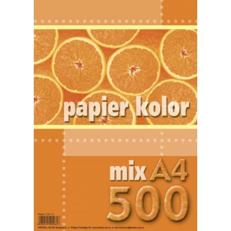 Papier A4 FLUO mix 500ark 5kol Kreska