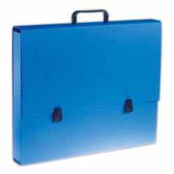 Teczka z rączką, kartonowa, na dokumenty A3, Eco, 5,5cm, niebieski