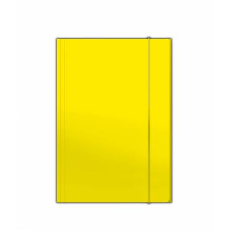 Teczka kartonowa, teczka A4 z gumką, TOP twarda (600g) żółty