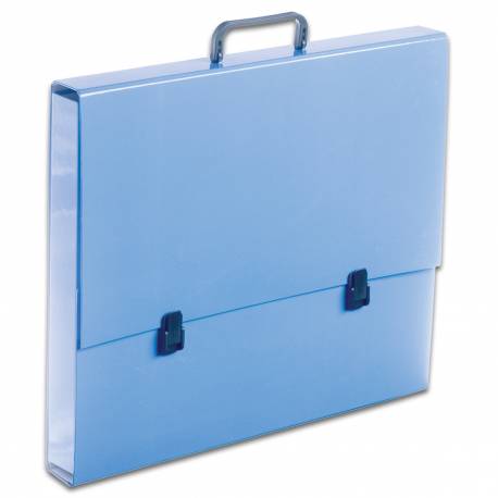 Teczka z rączką, kartonowa, na dokumenty A3, 5,5cm, niebieska pastelowa