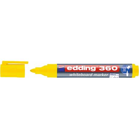 Marker do tablicy, pisak suchościeralny Edding 360, okrągły, żółty