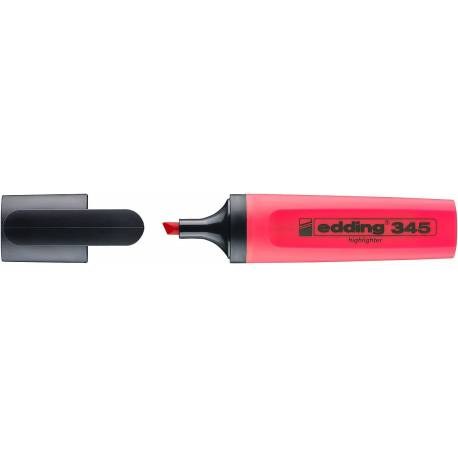 Zakreślacz Edding 345, ścięty, 2-5 mm, czerwony