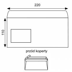 Koperty z okienkiem, koperta DL, HK białe 75g okno lewe 1000szt.