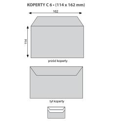 Koperta C6, wymiary 114x162 mm, koperty z recyklingu brązowe, SK 1000 sztuk