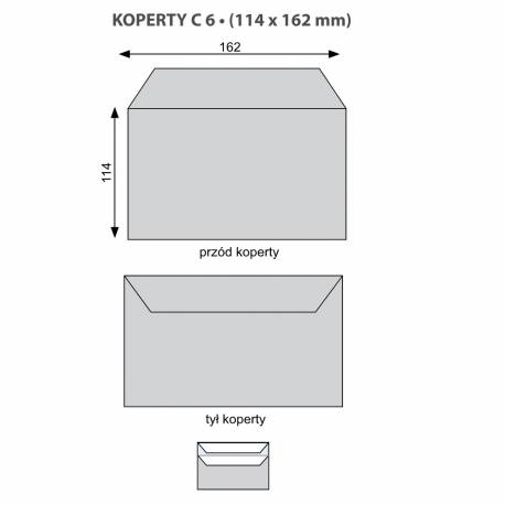 Koperty C6 rozmiary 114x162 mm, list koperty z recyklingu brązowe, SK 1000 sztuk