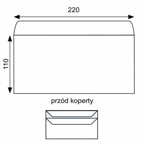 Koperty DL wymiary 110x220 mm, koperty SK samoklejące białe 10szt.