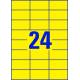 Etykiety samoprzylepne, kolorowe naklejki papierowe Avery Zweckform, 100 ark, 70x37mm, żółte
