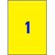 Etykiety samoprzylepne, kolorowe naklejki papierowe Avery Zweckform, 100 ark, 210x297mm, żółte