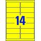 Etykiety samoprzylepne, kolorowe naklejki papierowe Avery Zweckform, 25 ark, 99,1x38,1 mm, żółte neonowe