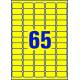 Etykiety samoprzylepne, kolorowe naklejki papierowe Avery Zweckform, 25 ark, 38,1x21,2mm, żółte neonowe
