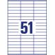 Etykiety samoprzylepne A4, adresowe etykiety wysyłkowe Avery Zweckform, 100 ark, 70x16,9 mm, białe