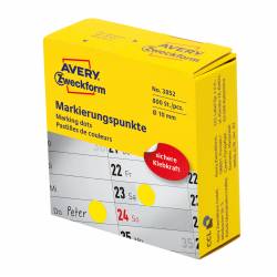 Etykiety Avery Zweckfrom, kółka samoprzylepne, trwałe, 800 szt. / rolka, Ø10 mm, żółte