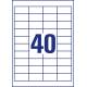 Etykiety samoprzylepne, naklejki papierowe, Avery Zweckform, 48,5x25,4, A4, 10 ark, białe