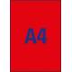 Etykiety samoprzylepne, kolorowe naklejki papierowe Avery Zweckform, 25 ark, 210x297 mm, czerwone neon