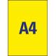 Etykiety samoprzylepne, kolorowe naklejki papierowe Avery Zweckform, 25 ark, 210x297 mm, żółte neonowe