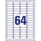 Etykiety samoprzylepne, naklejki papierowe na segregator, 25 ark., 45,7x16,9 mm, białe, usuwalne