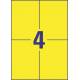 Etykiety samoprzylepne A4, foliowe etykiety Avery Zweckform Heavy Duty, 20 ark, 105x148 mm, żółte