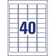 Etykiety samoprzylepne, Avery Zweckform NoPeel™, A4, 20 ark, 45,7x25,4 mm, białe
