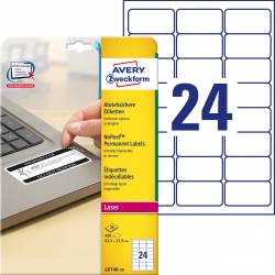 Etykiety samoprzylepne, Avery Zweckform NoPeel™, A4, 20 ark, 63,5x33,9 mm, białe
