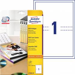 Wkładki do pudełek DVD, A4, 25 ark, 273x183 mm, białe