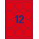 Etykiety samoprzylepne, kolorowe naklejki papierowe Avery Zweckform, 25 ark, Ø63,5 mm, czerwone neonowe
