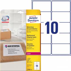 Etykiety wysyłkowe odporne na zmiany pogodowe, A4, 25 ark, 99,1x57 mm, białe