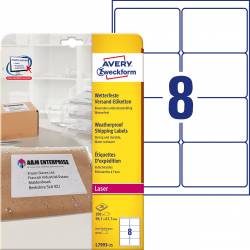Etykiety wysyłkowe odporne na zmiany pogodowe, A4, 25 ark, 99,1x67,7 mm, białe