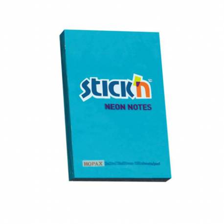 Karteczki samoprzylepne Stickn, 76X51mm Niebieski neon