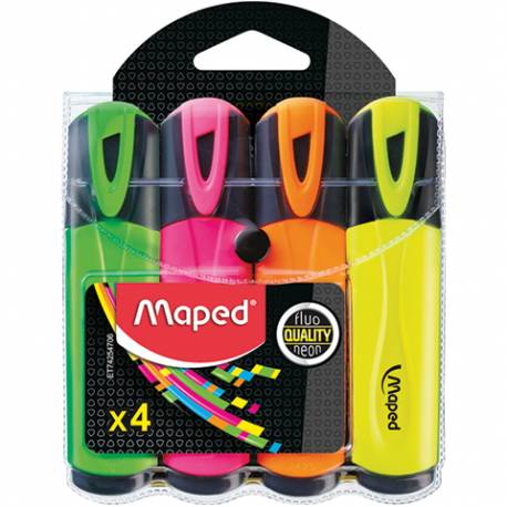 Zakreślacz Maped FLUO PEPS kolorów 4 szt etui pud.