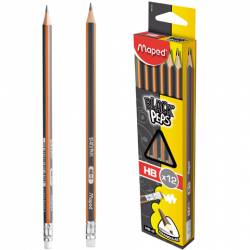 Ołówek drewniany z gumką BLACKPEPS twardość hb