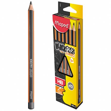 Ołówek drewniany BLACKPEPS, gruby JUMBO HB Maped