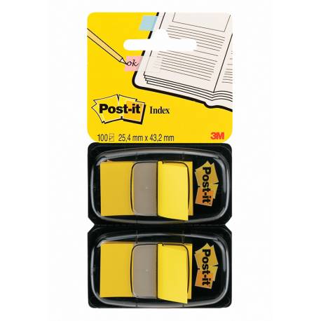 Zakładki indeksujące, karteczki do zaznaczania Post it 680-Y2EU PP, 25x43mm, 2x50 kart, żółte