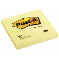 Karteczki samoprzylepne, Post it (654), 76x76mm, 1x100k, żółty