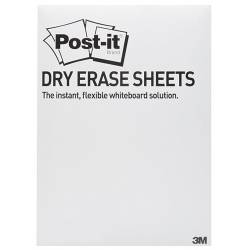 Folia tablicowa, suchościeralna, w arkuszach Post it Dry Erase DEFPACKL-EU, 28x39cm, 15ark., białe
