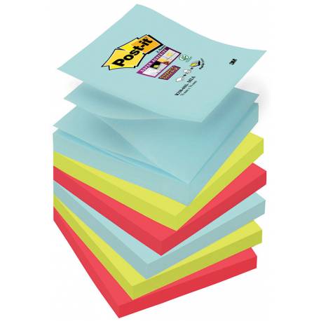 Karteczki samoprzylepne, Post it Super sticky Z-Notes, R330-6SS-MIA, 76x76mm, 6x90k, Miami