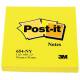 Karteczki samoprzylepne, Post it 654N 76x76mm, 100k, jaskrawy żółty