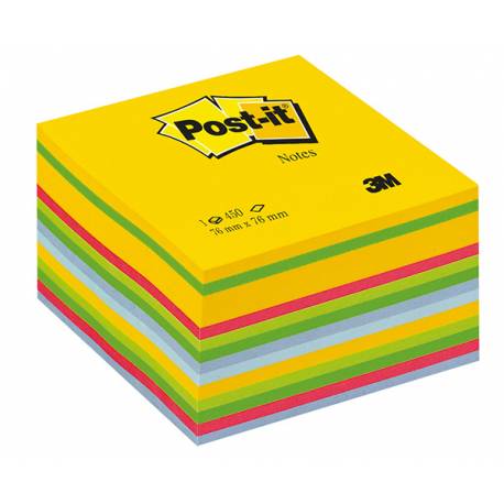 Karteczki samoprzylepne Post it, kostka 2030-U, 76x76mm, 450 kart, kolorowa