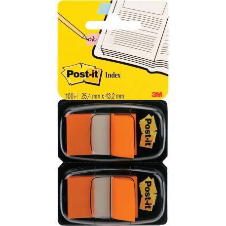 Zakładki indeksujące, samoprzylepne Post it 680-O2EU PP, 25x43mm, 2x50 kart, pomarańcz